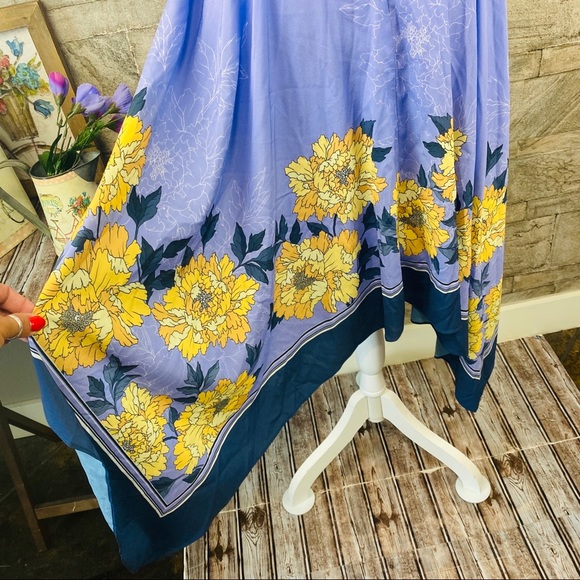 Adrianna Papell Floral Halter Asymmetrical Dress - Picture 7 of 12